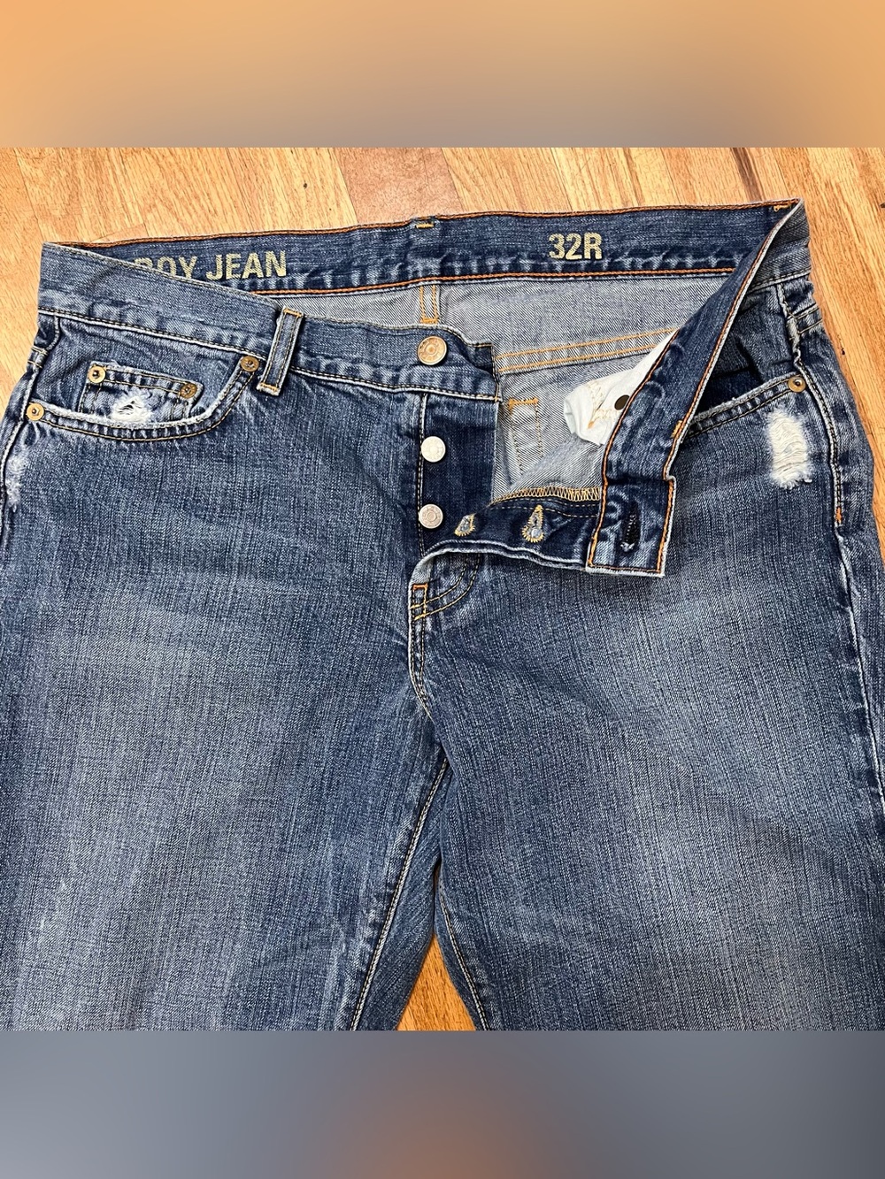 VTG Woman’s 32R J.Crew "Boy Jeans" slouchy relaxed, straight leg, button-fly
